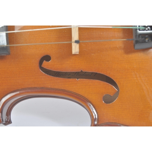 418 - Stentor - A 20th Century Stentor student 3/4 size violin with two piece back and ebonised fingerboar... 