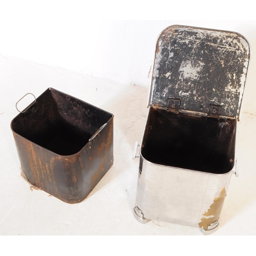 1018 - An early 20th century Art Deco chromed coal scuttle bin. Of square form, with rounded edges, raised ... 