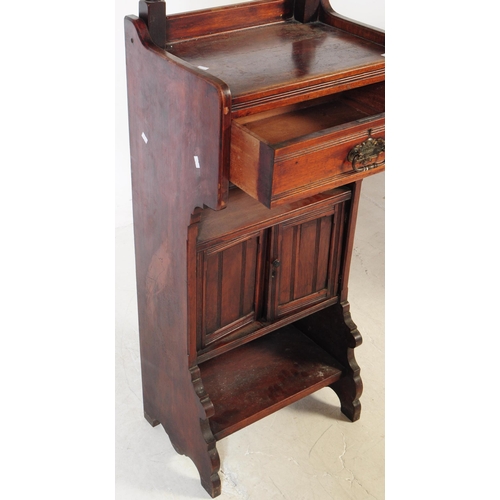 1025 - An early 20th Century Edwardian mahogany pedestal washstand. Rectangular form, gallery side and back... 