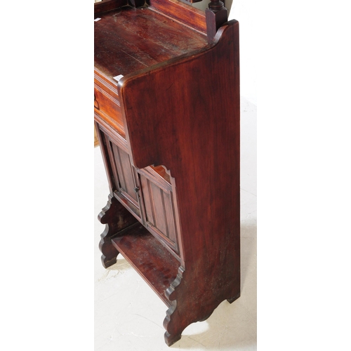 1025 - An early 20th Century Edwardian mahogany pedestal washstand. Rectangular form, gallery side and back... 