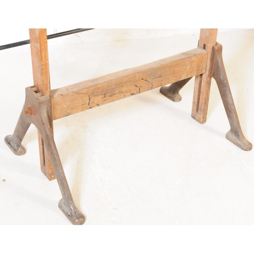 1031 - An early 20th century Draughtsman's architectural drafter writing table. Having a large rectangular ... 