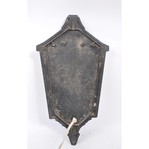 1042 - A large Victorian metal and glass 19th Century lantern wall light in the style of a street lamp, hav... 