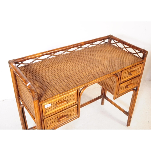 550 - Angraves of Leicester - A retro mid 20th century cane and rattan writing / console desk / table. Of ... 