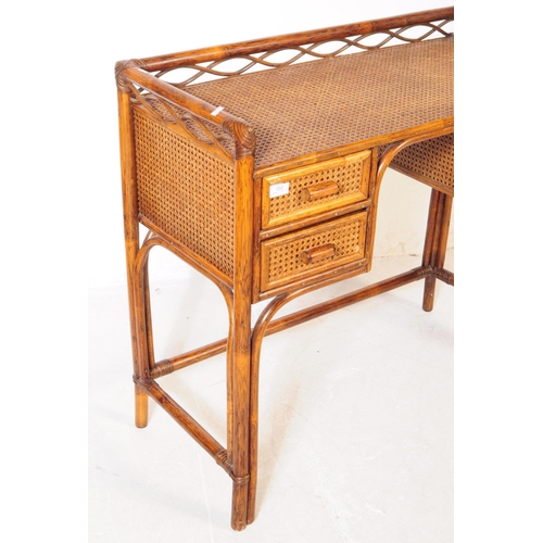 550 - Angraves of Leicester - A retro mid 20th century cane and rattan writing / console desk / table. Of ... 