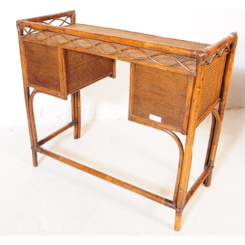 550 - Angraves of Leicester - A retro mid 20th century cane and rattan writing / console desk / table. Of ... 