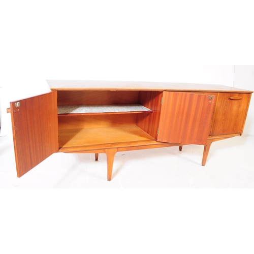 557 - Jentique Furniture - A mid 20th century teak wood sideboard credenza. Rectangular form with twin cab... 