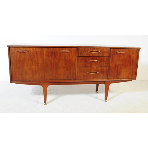 558a - Jentique Furniture - Retro mid 20th century teak wood sideboard credenza. Two drop cabinet to left b... 