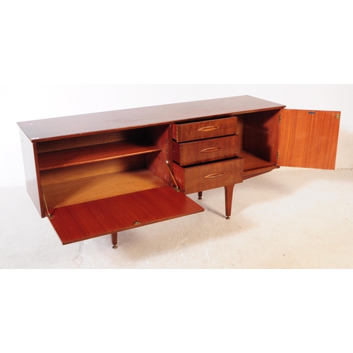 558a - Jentique Furniture - Retro mid 20th century teak wood sideboard credenza. Two drop cabinet to left b... 