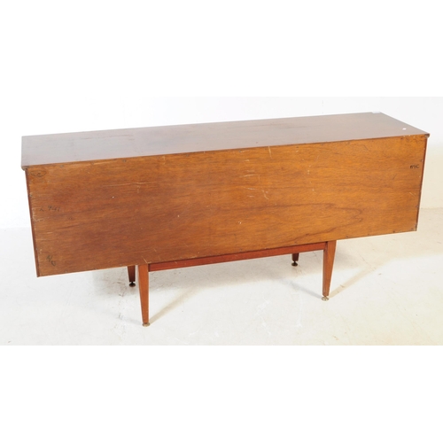 558a - Jentique Furniture - Retro mid 20th century teak wood sideboard credenza. Two drop cabinet to left b... 