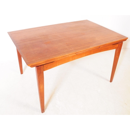 561a - Danish Modern Design - A vintage mid 20th century teak veneered dining table. With draw leaf extensi... 