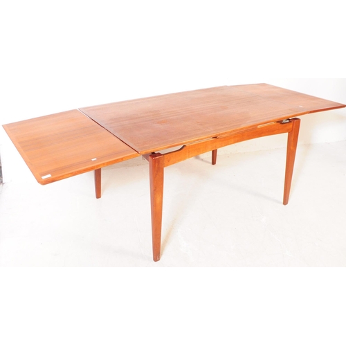 561a - Danish Modern Design - A vintage mid 20th century teak veneered dining table. With draw leaf extensi... 