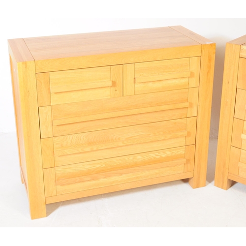 570 - M&S SONOMA - A pair of contemporary Marks & Spencers Sonoma range Oak Furniture Land manner chests o... 