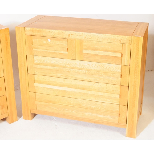 570 - M&S SONOMA - A pair of contemporary Marks & Spencers Sonoma range Oak Furniture Land manner chests o... 