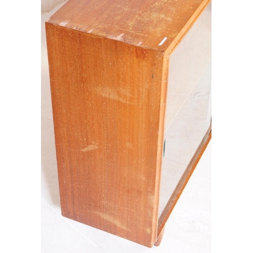 582 - British Modern Design - Retro mid 20th century teak stacking style glazed bookcase . Rectangular for... 