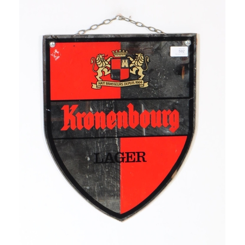 592 - Kronenbourg - Breweriana - A mid 20th century Kronenbourg point of sale advertising mirror. The mirr... 