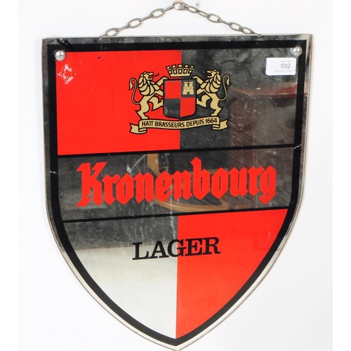 592 - Kronenbourg - Breweriana - A mid 20th century Kronenbourg point of sale advertising mirror. The mirr... 