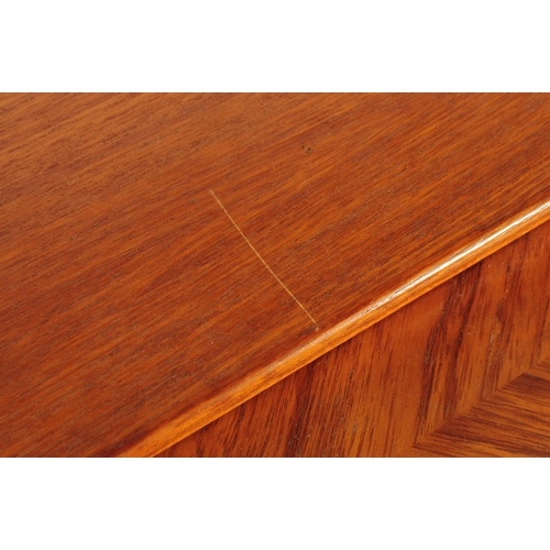 593 - A retro mid 20th century Scandinavian teak veneered roll top bureau desk in the manner of Egon Oster... 