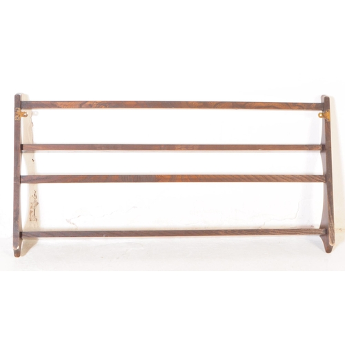 615 - Ercol - Model 268 - A retro vintage mid 20th century 1960s elm two tier hanging plate rack / display... 