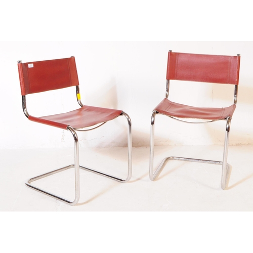 616 - Marcel Breuer Manner - Two mid 20th century Marcel Breuer manner cantilever dining kitchen chairs. T... 