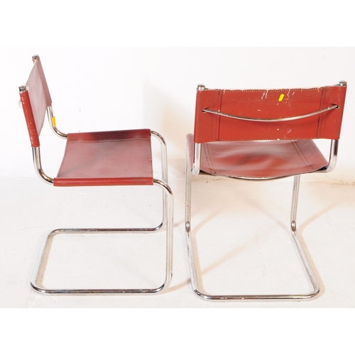 616 - Marcel Breuer Manner - Two mid 20th century Marcel Breuer manner cantilever dining kitchen chairs. T... 