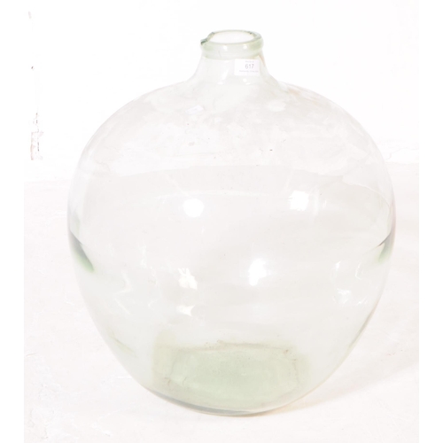 617 - A large vintage late 20th century pressed glass terrarium vase. The terrarium having raised rim over... 