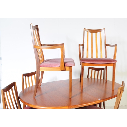 627 - G-Plan Fresco - A mid 20th century G Plan Fresco range teak dining table and chairs. The table of ro... 