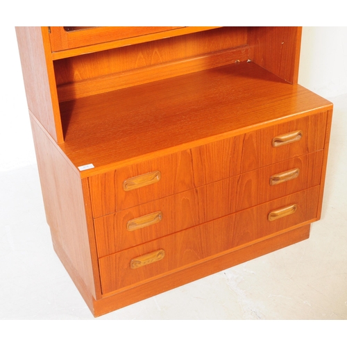 632 - G-Plan - A mid 20th century teak wood G-Plan single highboard modular wall unit. Having cupboard to ... 