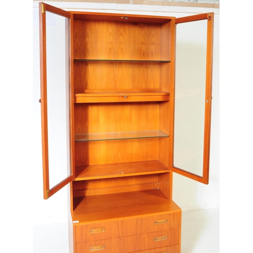 632 - G-Plan - A mid 20th century teak wood G-Plan single highboard modular wall unit. Having cupboard to ... 