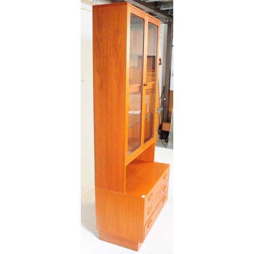 632 - G-Plan - A mid 20th century teak wood G-Plan single highboard modular wall unit. Having cupboard to ... 