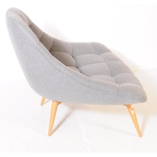 635 - MADE - A contemporary MADE.com Kolton lounge armchair. The chair upholstered in grey fabric, raised ... 