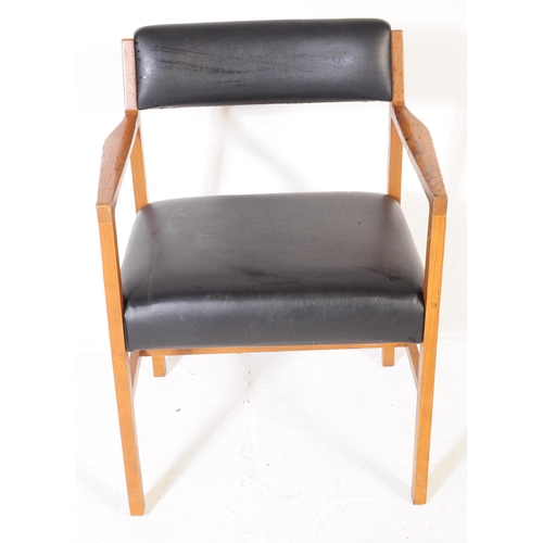 640 - A set of six vintage mid 20th century circa 1960's teak framed & leatherette dining chairs (believed... 