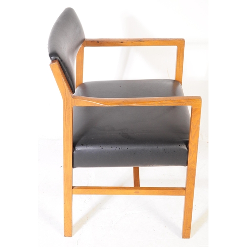 640 - A set of six vintage mid 20th century circa 1960's teak framed & leatherette dining chairs (believed... 