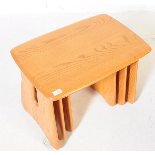 653 - Lucian Ercolani for Ercol - A retro 20th Century beech wood Ercol nest of three tables, Windsor rang... 