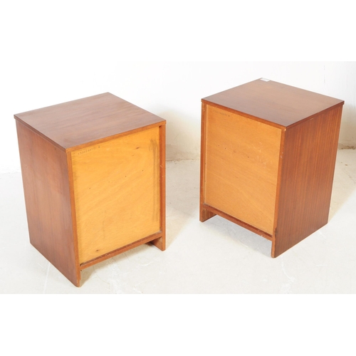 697 - Avalon Furniture - A pair of mid 20th century Avalon Furniture veneered bedside tables / cabinets. T... 