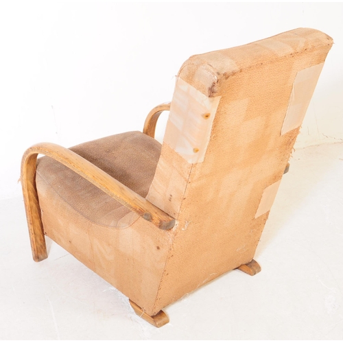 703 - A mid 20th century circa 1940s post war Art Deco bentwood armchair / lounge chair. The chair having ... 