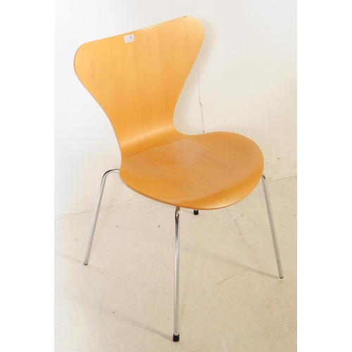 724 - Arne Jacobsen for Fritz Hansen - A late 20th century Danish bentwood beech chair. With inverted tape... 