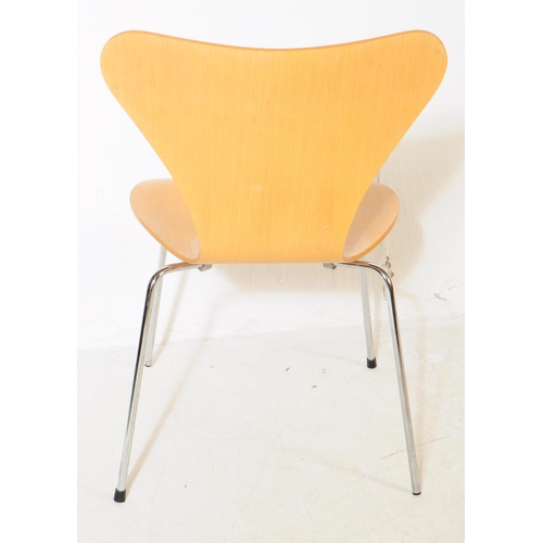 724 - Arne Jacobsen for Fritz Hansen - A late 20th century Danish bentwood beech chair. With inverted tape... 