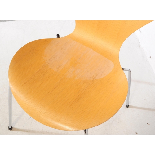 724 - Arne Jacobsen for Fritz Hansen - A late 20th century Danish bentwood beech chair. With inverted tape... 