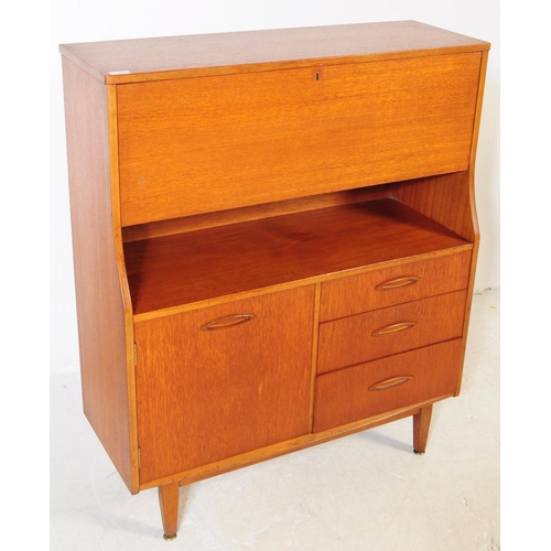 731 - Jentique - A mid 20th century Jentique teak wood bureau writing desk. The bureau raised on tapered l... 