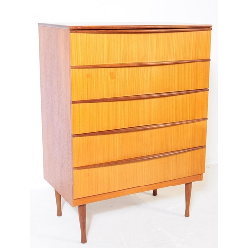 745 - Avalon Furniture - A mid 20th century Avalon Furniture teak chest of drawers. The chest of drawers h... 