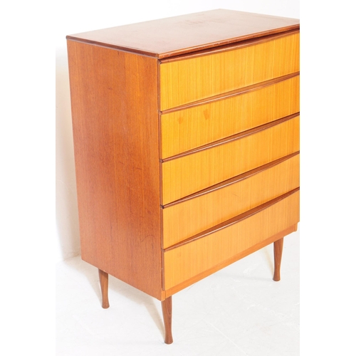 745 - Avalon Furniture - A mid 20th century Avalon Furniture teak chest of drawers. The chest of drawers h... 