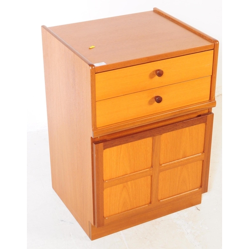 752 - Nathan Furniture - Squares pattern - A mid century teak cabinet with a bank of two drawers above a s... 