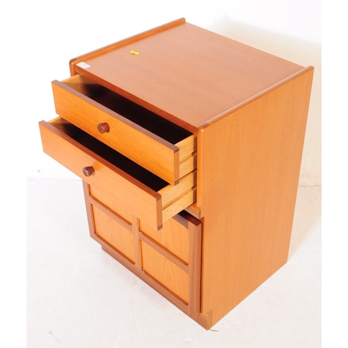 752 - Nathan Furniture - Squares pattern - A mid century teak cabinet with a bank of two drawers above a s... 