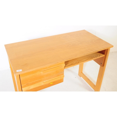 756 - British Modern Design - A contemporary pine wood / chipboard rectangular school writing desk table. ... 