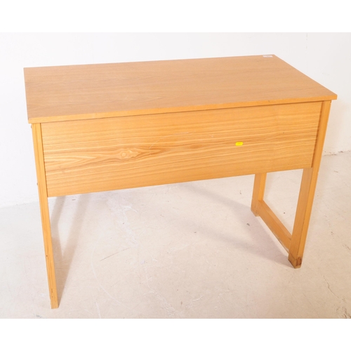 756 - British Modern Design - A contemporary pine wood / chipboard rectangular school writing desk table. ... 