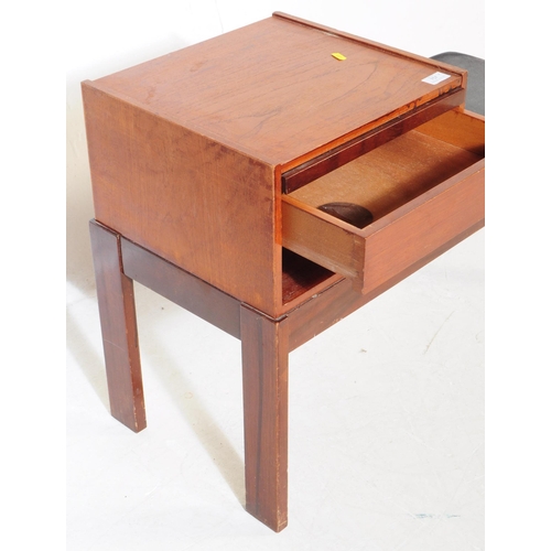 757 - British Modern Design - A branded Chippy telephone hall seat. Teak construction with pigeon hole / p... 