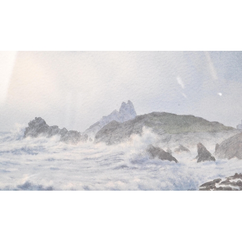 768 - Steven Thor Johanneson [b.1948]
 Title: Storm.. Kynance Cove
 Measures approx. 30cm x 38cm (inc fram... 