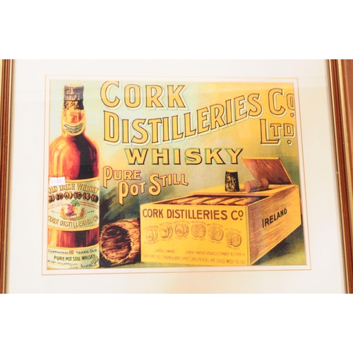 774 - Breweriana Interest - A collection of 20th century framed and glazed pub whiskey advertising prints.... 