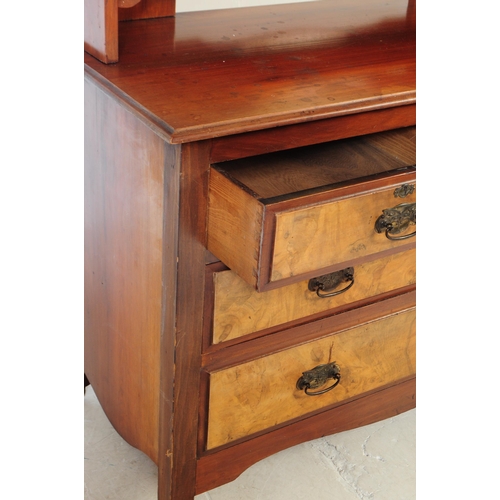 791 - An early 20th century Edwardian walnut bedroom suite. The suite comprising a dressing chest of drawe... 