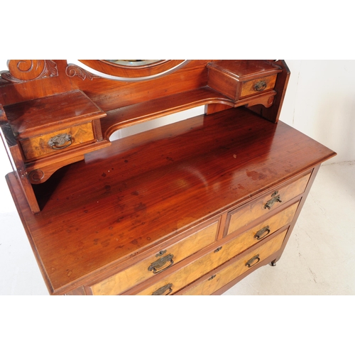 791 - An early 20th century Edwardian walnut bedroom suite. The suite comprising a dressing chest of drawe... 